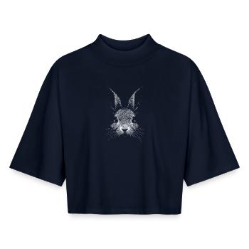 Rabbit - Boxy Women's Recycled 1/2 Sleeved T-Shirt by Stanley/Stella - navy - Front - AI Model Female 172 light (172cm)