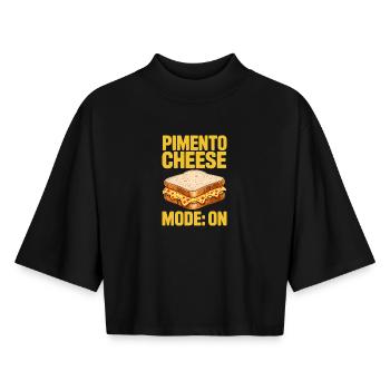 Pimento Cheese Sandwiches Golf Geschenk - Boxy Frauen Recyceltes 1/2 Sleeved T-Shirt by Stanley/Stella - Schwarz - Vorne - AI Model Female 172 light (172cm)