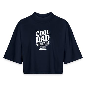 Cool Dad Vintage Edition - Boxy Women's Recycled 1/2 Sleeved T-Shirt by Stanley/Stella - navy - Front - AI Model Female 172 light (172cm)