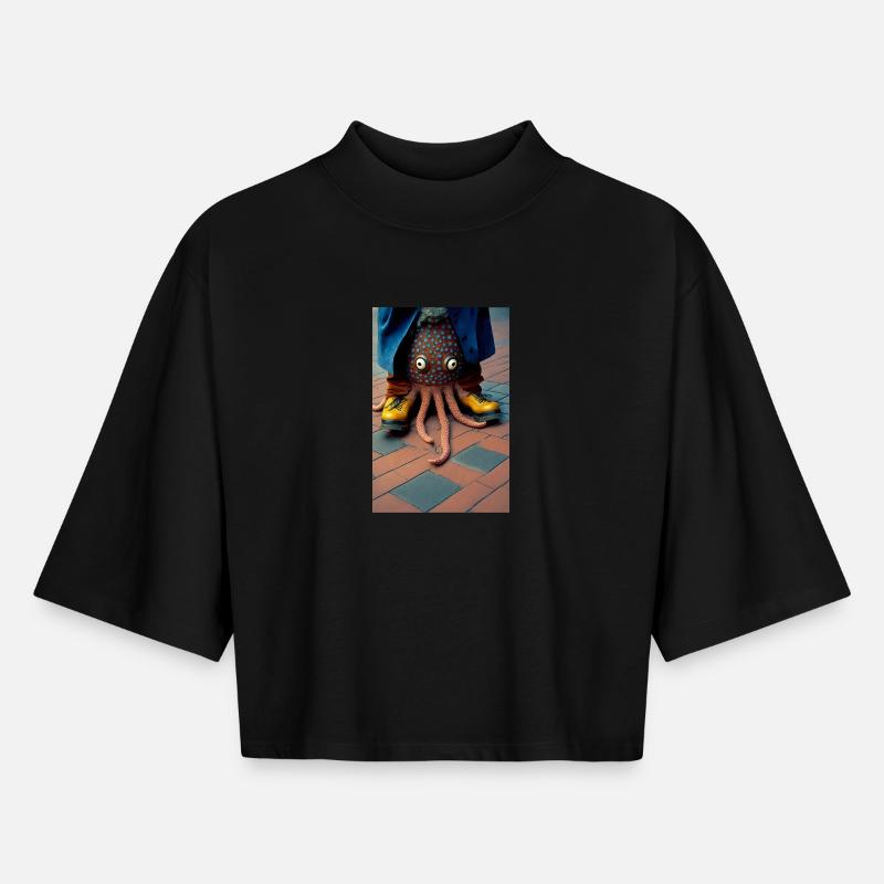 Anthropomorphic 07 - Boxy Women's Recycled 1/2 Sleeved T-Shirt by Stanley/Stella - black