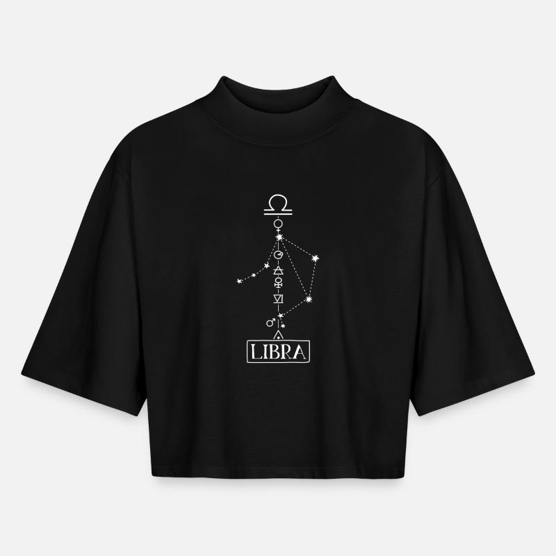 Libra - Libra Zodiac - white - Boxy Women's Recycled 1/2 Sleeved T-Shirt by Stanley/Stella - black