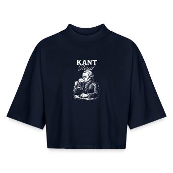 Kant résiste à l’icône de la bière - T-shirt femme coupe boxy recyclé manches mi-longues Stanley/Stella - marine - Devant - AI Model Female 172 light (172cm)