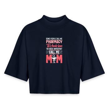 Apotheker Pharmazeutisch-technischer - Boxy Frauen Recyceltes 1/2 Sleeved T-Shirt by Stanley/Stella - Navy - Vorne - AI Model Female 172 light (172cm)