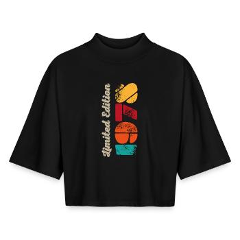 Vintage 1978 48. Geburtstag - Boxy Frauen Recyceltes 1/2 Sleeved T-Shirt by Stanley/Stella - Schwarz - Vorne - AI Model Female 172 light (172cm)