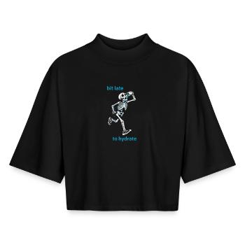 Etwas spät, um zu trinken - Boxy Frauen Recyceltes 1/2 Sleeved T-Shirt by Stanley/Stella - Schwarz - Vorne - AI Model Female 172 light (172cm)