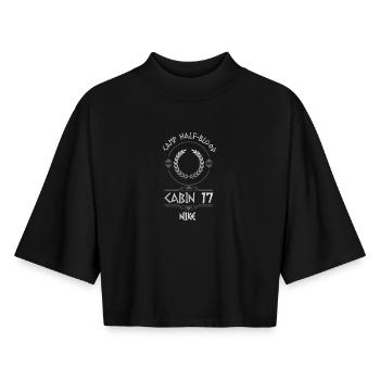 Cabin #17 in Camp Half Blood, Child of Goddess Nik - Boxy Women's Recycled 1/2 Sleeved T-Shirt by Stanley/Stella - black - Front - AI Model Female 172 light (172cm)