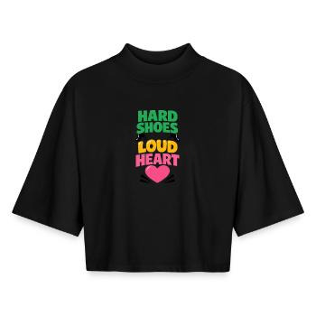 Irish Dance Step-dancing Celtic Fan - Boxy Women's Recycled 1/2 Sleeved T-Shirt by Stanley/Stella - black - Front - AI Model Female 172 light (172cm)