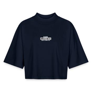Er sagte Apres Ski oder ich Party lustig Design - Boxy Frauen Recyceltes 1/2 Sleeved T-Shirt by Stanley/Stella - Navy - Vorne - AI Model Female 172 light (172cm)