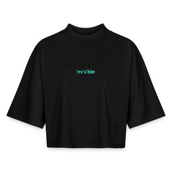 Invisible T - Boxy Frauen Recyceltes 1/2 Sleeved T-Shirt by Stanley/Stella - Schwarz - Vorne - AI Model Female 172 light (172cm)