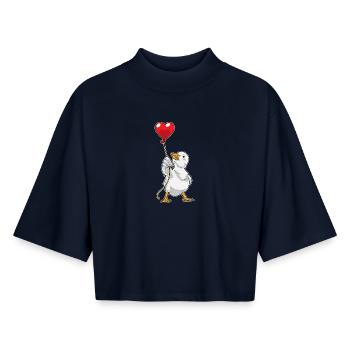 Duck Balloon - Boxy Women's Recycled 1/2 Sleeved T-Shirt by Stanley/Stella - navy - Front - AI Model Female 172 light (172cm)