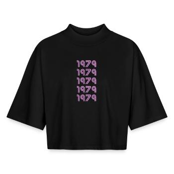 Style 1979 - Boxy Women's Recycled 1/2 Sleeved T-Shirt by Stanley/Stella - black - Front - AI Model Female 172 light (172cm)