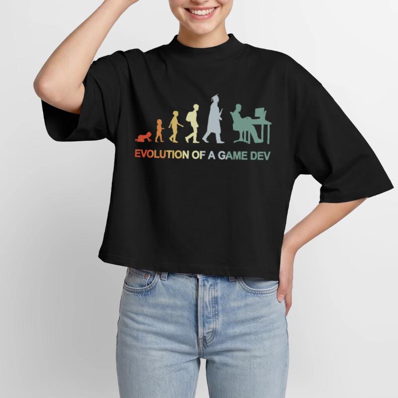 Game Dev Evolution Boxy Women's Recycled 1/2 Sleeved T-Shirt by Stanley/Stella