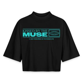 Inspired & Creative – Aesthetic Statement - Boxy Women's Recycled 1/2 Sleeved T-Shirt by Stanley/Stella - black - Front - AI Model Female 172 light (172cm)
