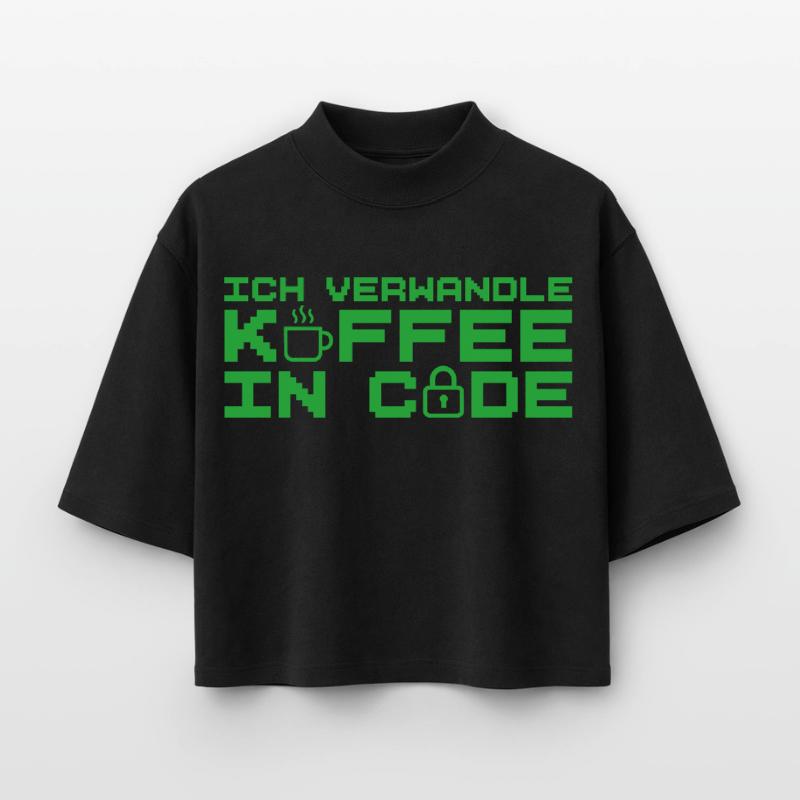Informatik Verwandle Kaffee in Code Programmierer Boxy Frauen Recyceltes 1/2 Sleeved T-Shirt by Stanley/Stella