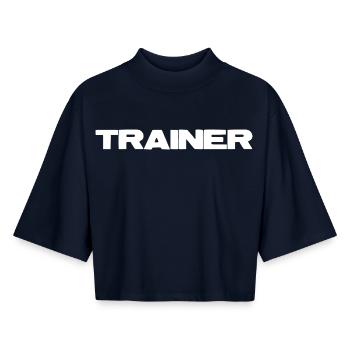 Trainer Power - Boxy Women's Recycled 1/2 Sleeved T-Shirt by Stanley/Stella - navy - Front - AI Model Female 172 light (172cm)