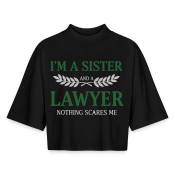 Sister Lawyer Nothing Scares Me - Boxy Women's Recycled 1/2 Sleeved T-Shirt by Stanley/Stella - black - Front - AI Model Female 172 light (172cm)