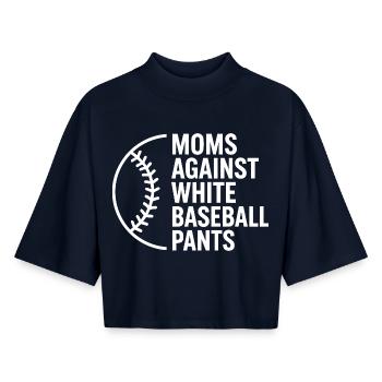 Baseball Mom: Humor Laundry and Sports - Boxy Women's Recycled 1/2 Sleeved T-Shirt by Stanley/Stella - navy - Front - AI Model Female 172 light (172cm)