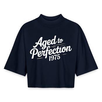 1975 Design für den 51 – Seit 51 Jahren - Boxy Frauen Recyceltes 1/2 Sleeved T-Shirt by Stanley/Stella - Navy - Vorne - AI Model Female 172 light (172cm)