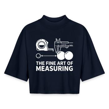The Fine Art of Measuring Boule Petanque - Boxy Frauen Recyceltes 1/2 Sleeved T-Shirt by Stanley/Stella - Navy - Vorne - AI Model Female 172 light (172cm)