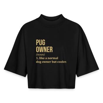 Pug - Boxy Women's Recycled 1/2 Sleeved T-Shirt by Stanley/Stella - black - Front - AI Model Female 172 light (172cm)