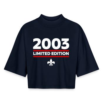 2003 Limited Edition - Boxy Women's Recycled 1/2 Sleeved T-Shirt by Stanley/Stella - navy - Front - AI Model Female 172 light (172cm)