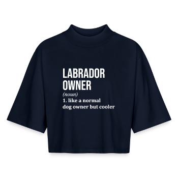 Labrador - Boxy Women's Recycled 1/2 Sleeved T-Shirt by Stanley/Stella - navy - Front - AI Model Female 172 light (172cm)