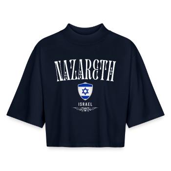 Nazareth Israel, souvenir Nazareth - Boxy Women's Recycled 1/2 Sleeved T-Shirt by Stanley/Stella - navy - Front - AI Model Female 172 light (172cm)