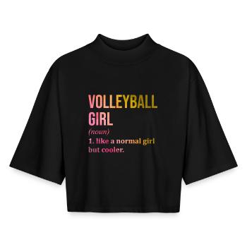 Volleyball - Boxy Frauen Recyceltes 1/2 Sleeved T-Shirt by Stanley/Stella - Schwarz - Vorne - AI Model Female 172 light (172cm)