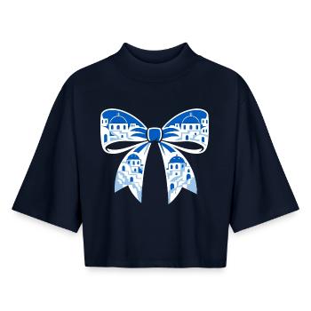 Holiday loop - Boxy Women's Recycled 1/2 Sleeved T-Shirt by Stanley/Stella - navy - Front - AI Model Female 172 light (172cm)