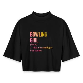 Bowling - Boxy Women's Recycled 1/2 Sleeved T-Shirt by Stanley/Stella - black - Front - AI Model Female 172 light (172cm)