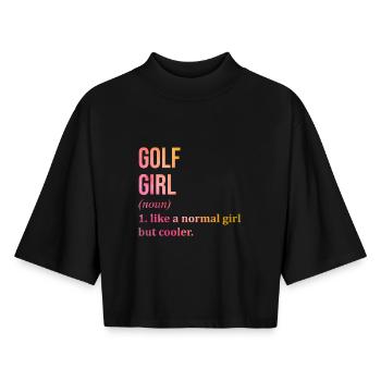 Golf - Boxy Frauen Recyceltes 1/2 Sleeved T-Shirt by Stanley/Stella - Schwarz - Vorne - AI Model Female 172 light (172cm)