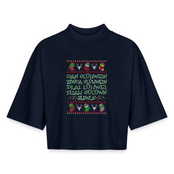 Glühwein - bayerisch - Boxy Frauen Recyceltes 1/2 Sleeved T-Shirt by Stanley/Stella - Navy - Vorne - AI Model Female 172 light (172cm)