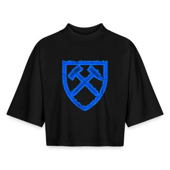 Extraction de marteaux et de maillets Cadeau de charbon Schalke - T-shirt femme coupe boxy recyclé manches mi-longues Stanley/Stella - noir - Devant - AI Model Female 172 light (172cm)