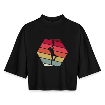 Basketball player - Boxy Women's Recycled 1/2 Sleeved T-Shirt by Stanley/Stella - black - Front - AI Model Female 172 light (172cm)