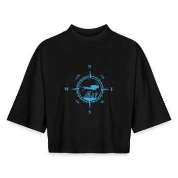Taucher - Boxy Frauen Recyceltes 1/2 Sleeved T-Shirt by Stanley/Stella - Schwarz - Vorne - AI Model Female 172 light (172cm)