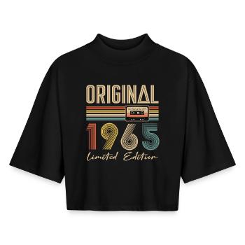60th birthday 60 years original 1965 - Boxy Women's Recycled 1/2 Sleeved T-Shirt by Stanley/Stella - black - Front - AI Model Female 172 light (172cm)