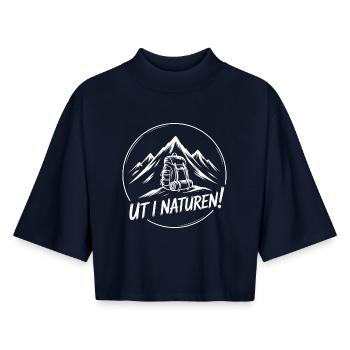 Abenteuer-Rucksackwandern - Boxy Frauen Recyceltes 1/2 Sleeved T-Shirt by Stanley/Stella - Navy - Vorne - AI Model Female 172 light (172cm)