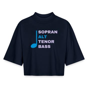 SATB mit Note - Alt - Boxy Frauen Recyceltes 1/2 Sleeved T-Shirt by Stanley/Stella - Navy - Vorne - AI Model Female 172 light (172cm)