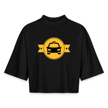 Taxi - Boxy Women's Recycled 1/2 Sleeved T-Shirt by Stanley/Stella - black - Front - AI Model Female 172 light (172cm)