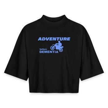 MOTORBIKE ADVENTURE - Boxy Women's Recycled 1/2 Sleeved T-Shirt by Stanley/Stella - black - Front - AI Model Female 172 light (172cm)