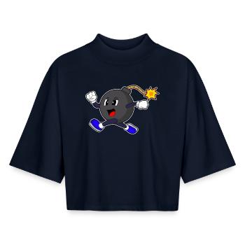 Bombshell Jogger Jogging Sports - Boxy Women's Recycled 1/2 Sleeved T-Shirt by Stanley/Stella - navy - Front - AI Model Female 172 light (172cm)