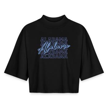 Alabama - Boxy Frauen Recyceltes 1/2 Sleeved T-Shirt by Stanley/Stella - Schwarz - Vorne - AI Model Female 172 light (172cm)