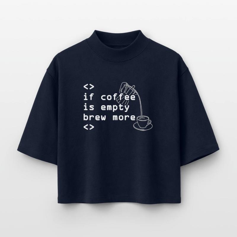 Code du café indiquant plus d’infusions T-shirt femme coupe boxy recyclé manches mi-longues Stanley/Stella
