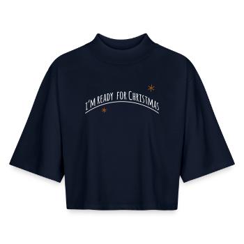now im ready for christmas > Vectorgraphic - Boxy Women's Recycled 1/2 Sleeved T-Shirt by Stanley/Stella - navy - Front - AI Model Female 172 light (172cm)