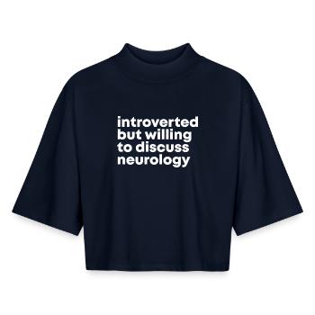 Neurologie - Boxy Frauen Recyceltes 1/2 Sleeved T-Shirt by Stanley/Stella - Navy - Vorne - AI Model Female 172 light (172cm)