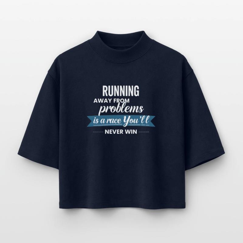 Fleeing from problems is not a solution Boxy Women's Recycled 1/2 Sleeved T-Shirt by Stanley/Stella