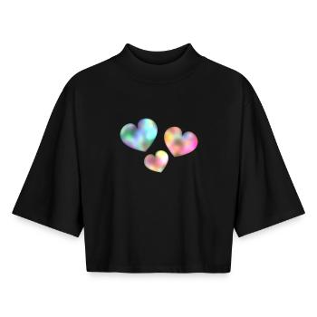 GELIEBTE. HERZ. MEISTER. VIELEN DANK. DANKE HERRIN. - Boxy Frauen Recyceltes 1/2 Sleeved T-Shirt by Stanley/Stella - Schwarz - Vorne - AI Model Female 172 light (172cm)