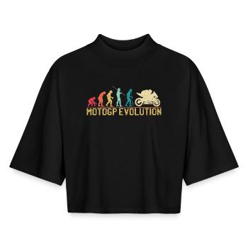 Conception de la silhouette Motocross Evolution - T-shirt femme coupe boxy recyclé manches mi-longues Stanley/Stella - noir - Devant - AI Model Female 172 light (172cm)