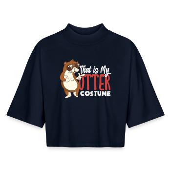 Sea Otter Costume - Boxy Women's Recycled 1/2 Sleeved T-Shirt by Stanley/Stella - navy - Front - AI Model Female 172 light (172cm)