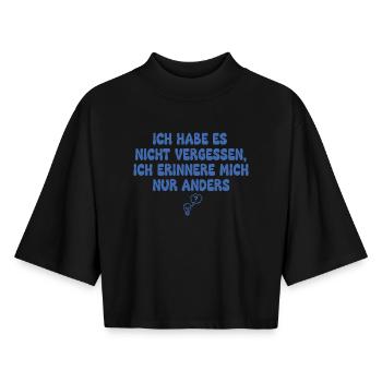 I haven't forgotten - Boxy Women's Recycled 1/2 Sleeved T-Shirt by Stanley/Stella - black - Front - AI Model Female 172 light (172cm)